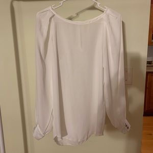 White chiffon long sleeve dress shirt. Size S